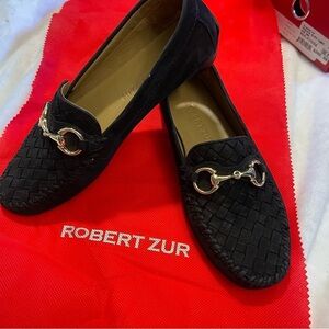 Robert Zur / Woven Design with Buckle Accent / Perlata Suede Driving Shoe / 8.5